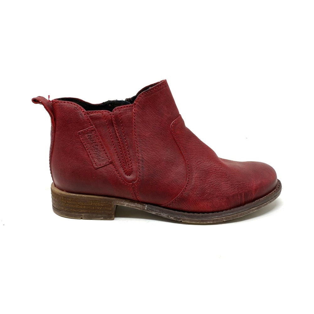 Josef Seibel Sienna 45 Women’s Red Leather Chelsea Ankle Boots Size 37